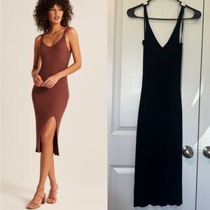 Abercrombie & Fitch Black Knit Dress Size: M
